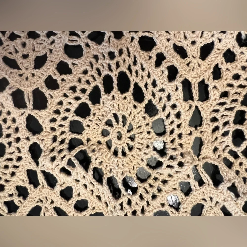 Vintage Hand Crocheted Tablecloth Off White‎ 68